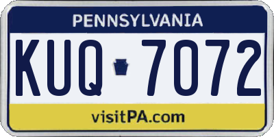 PA license plate KUQ7072