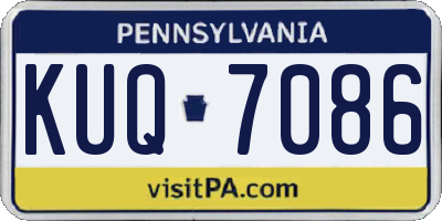 PA license plate KUQ7086