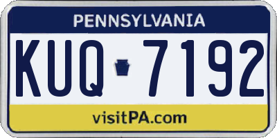 PA license plate KUQ7192