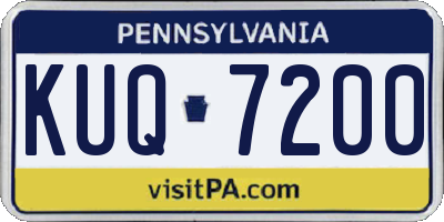 PA license plate KUQ7200