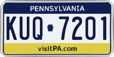 PA license plate KUQ7201