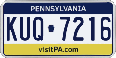 PA license plate KUQ7216