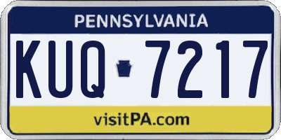 PA license plate KUQ7217