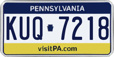 PA license plate KUQ7218