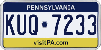 PA license plate KUQ7233