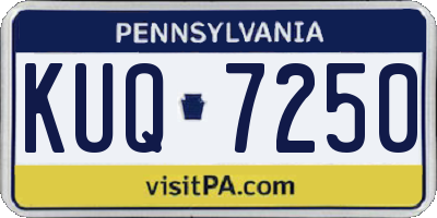 PA license plate KUQ7250