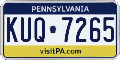 PA license plate KUQ7265