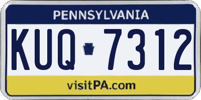 PA license plate KUQ7312