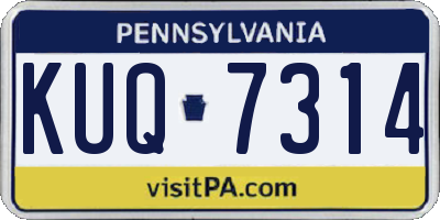 PA license plate KUQ7314