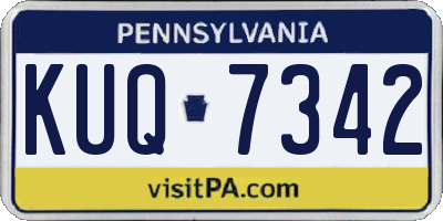 PA license plate KUQ7342