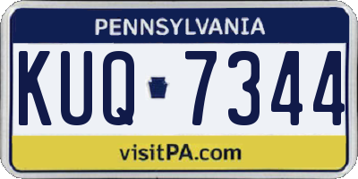 PA license plate KUQ7344