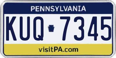 PA license plate KUQ7345