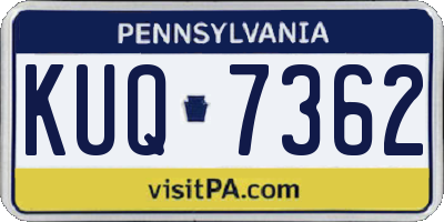 PA license plate KUQ7362