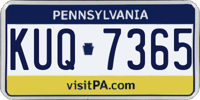 PA license plate KUQ7365