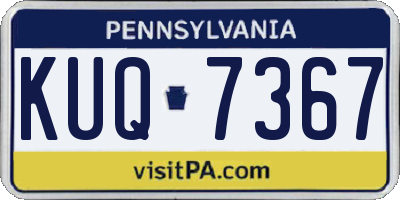 PA license plate KUQ7367
