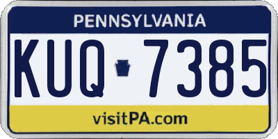 PA license plate KUQ7385