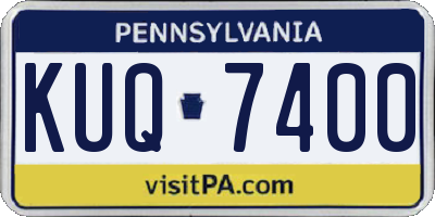 PA license plate KUQ7400