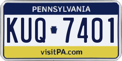 PA license plate KUQ7401