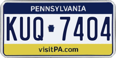 PA license plate KUQ7404