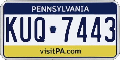 PA license plate KUQ7443