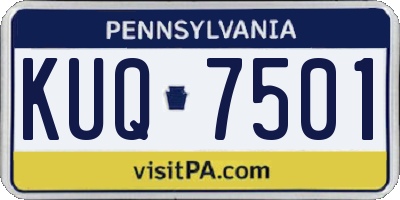 PA license plate KUQ7501