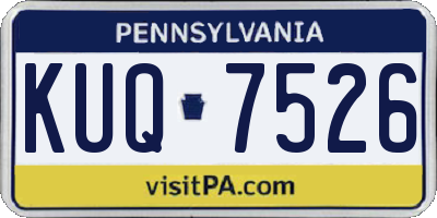 PA license plate KUQ7526