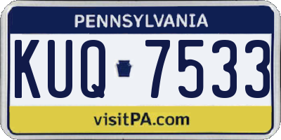PA license plate KUQ7533