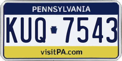 PA license plate KUQ7543