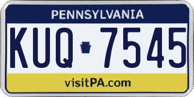 PA license plate KUQ7545