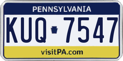 PA license plate KUQ7547