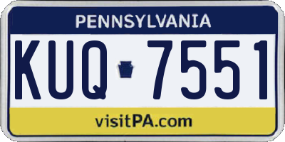 PA license plate KUQ7551