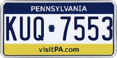 PA license plate KUQ7553