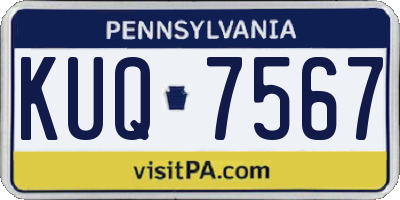 PA license plate KUQ7567