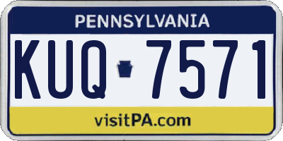 PA license plate KUQ7571