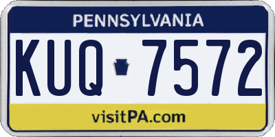 PA license plate KUQ7572