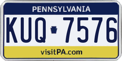 PA license plate KUQ7576