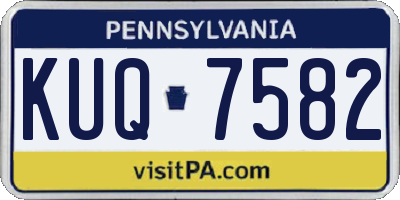 PA license plate KUQ7582