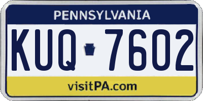 PA license plate KUQ7602