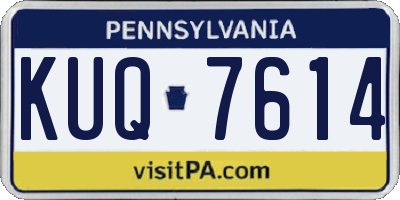 PA license plate KUQ7614