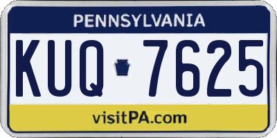PA license plate KUQ7625