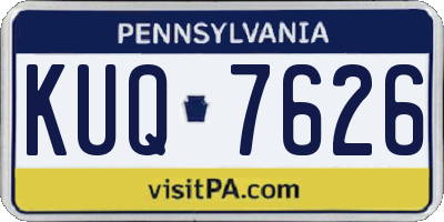 PA license plate KUQ7626