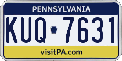 PA license plate KUQ7631
