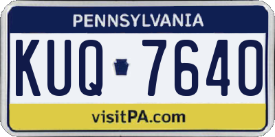 PA license plate KUQ7640