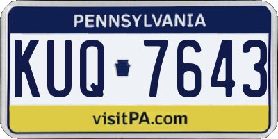 PA license plate KUQ7643