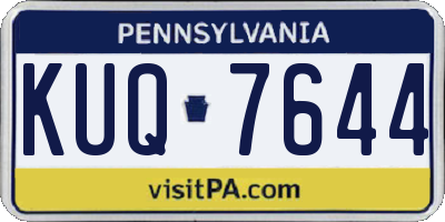 PA license plate KUQ7644