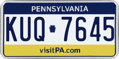 PA license plate KUQ7645