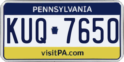PA license plate KUQ7650