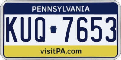 PA license plate KUQ7653