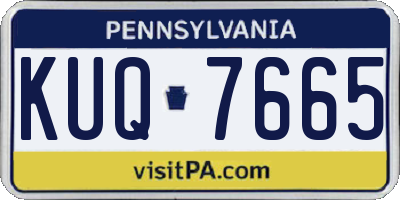 PA license plate KUQ7665