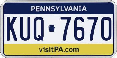 PA license plate KUQ7670